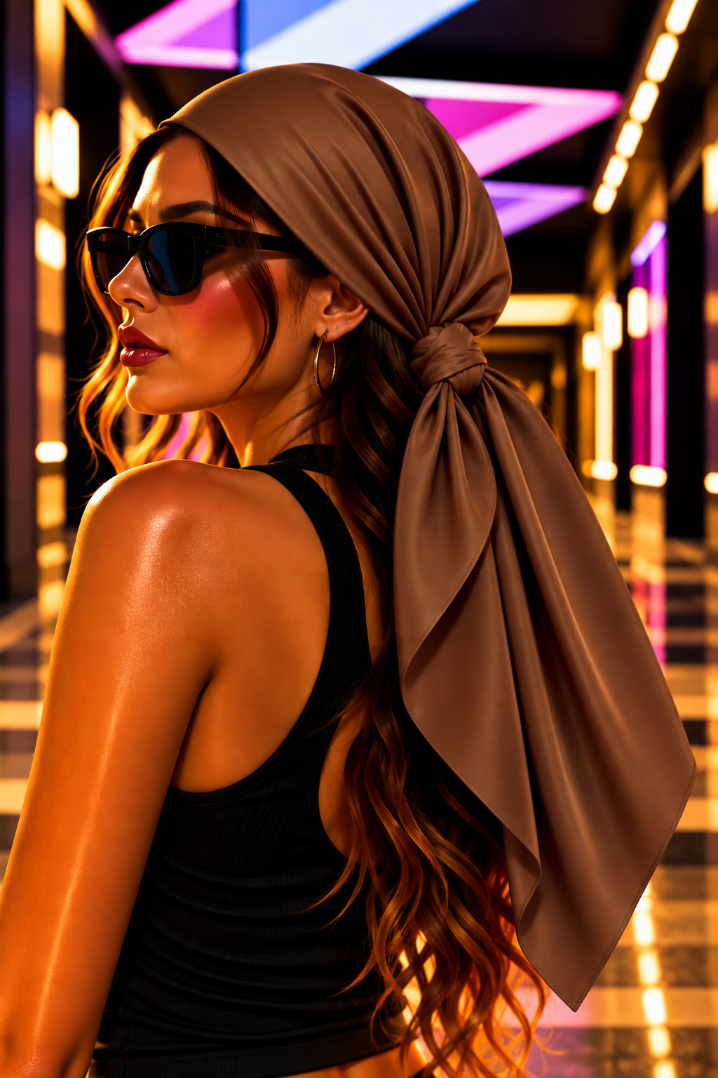 FIRST PRESS - HUMAN EDITION - BANDANA SCARF - Chocolate