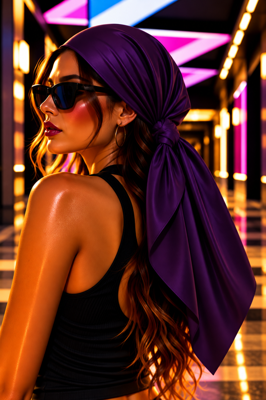 FIRST PRESS - HUMAN EDITION - BANDANA SCARF - Deep Dark Purple