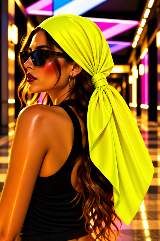 FIRST PRESS - HUMAN EDITION - BANDANA SCARF - Neon Yellow