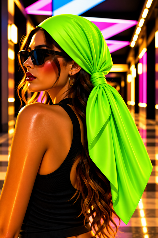 FIRST PRESS - HUMAN EDITION - BANDANA SCARF - Neon Green