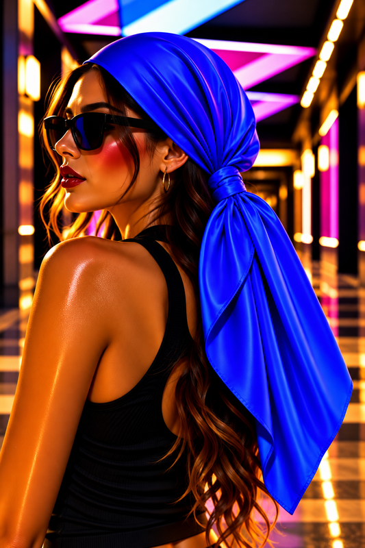 FIRST PRESS - HUMAN EDITION - BANDANA SCARF - Neon Blue