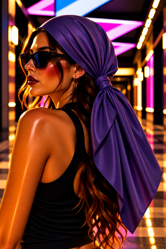 FIRST PRESS - HUMAN EDITION - BANDANA SCARF - Dark Purple