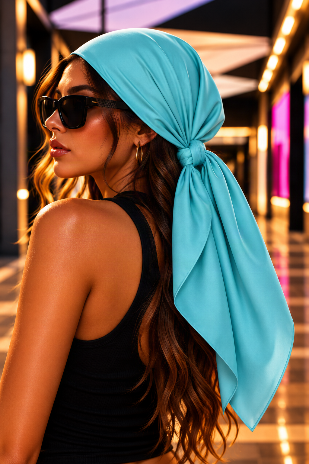 FIRST PRESS - HUMAN EDITION - BANDANA SCARF - Lagoon Blue