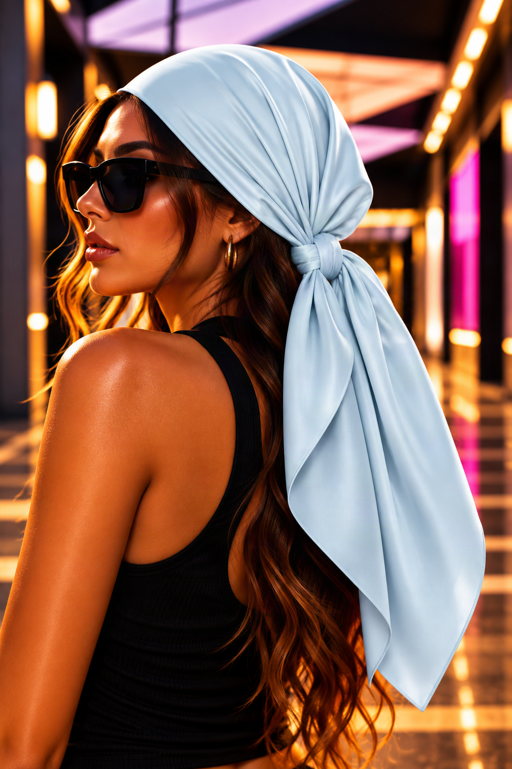 FIRST PRESS - HUMAN EDITION - BANDANA SCARF - Greyish Powder Blue