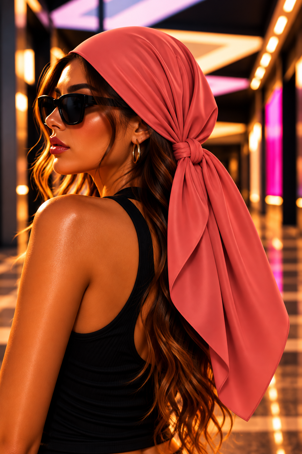 FIRST PRESS - HUMAN EDITION - BANDANA SCARF - Dark Peach