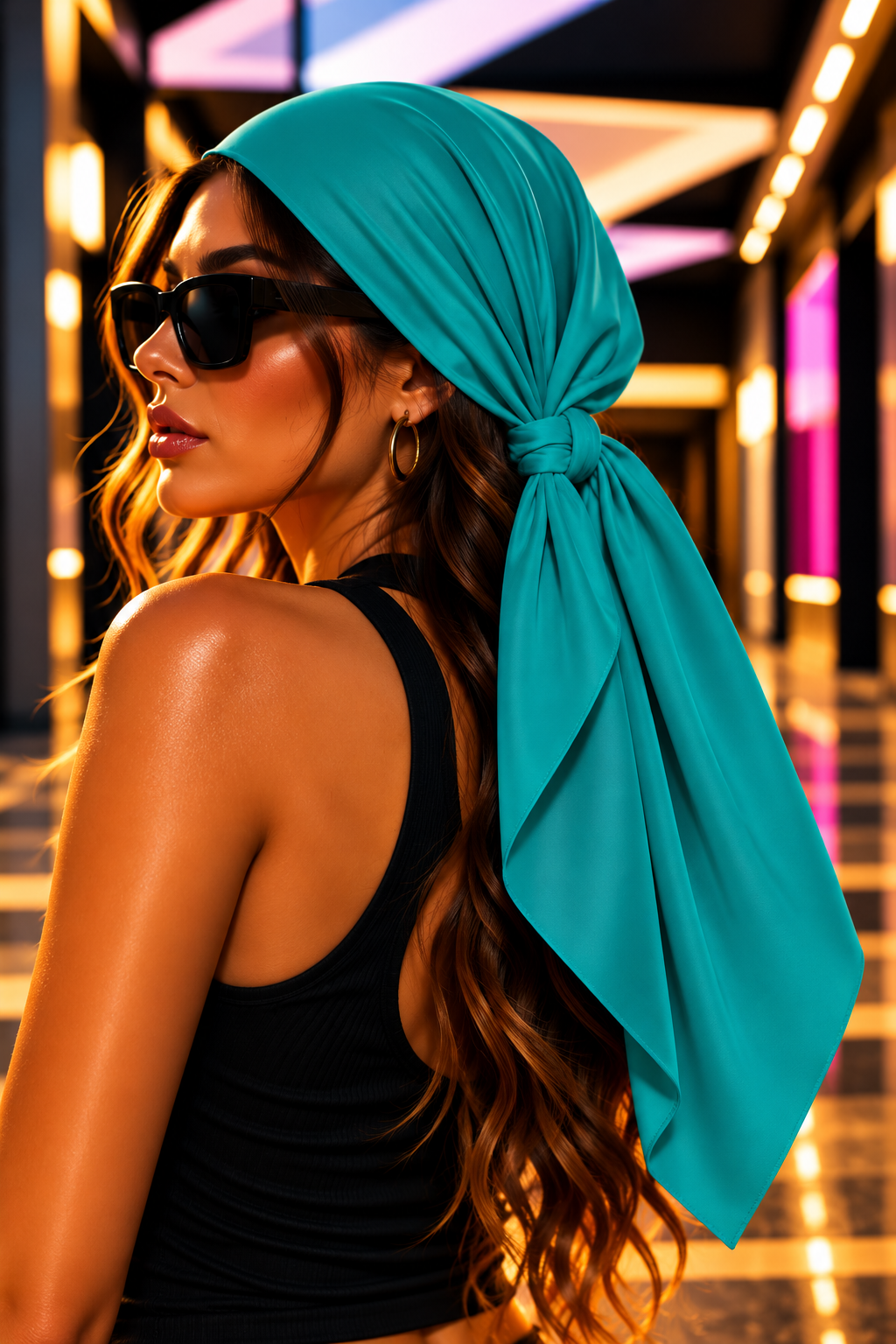FIRST PRESS - HUMAN EDITION - BANDANA SCARF - Aqua