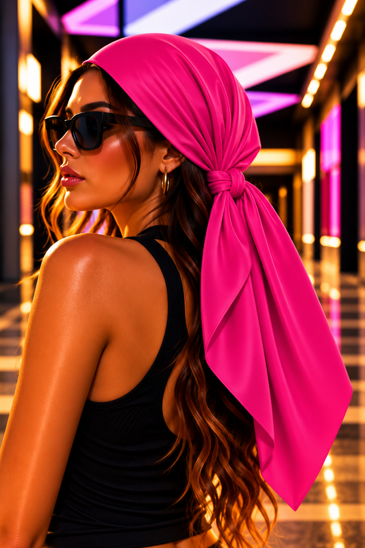 FIRST PRESS - HUMAN EDITION - BANDANA SCARF - Neon Pink