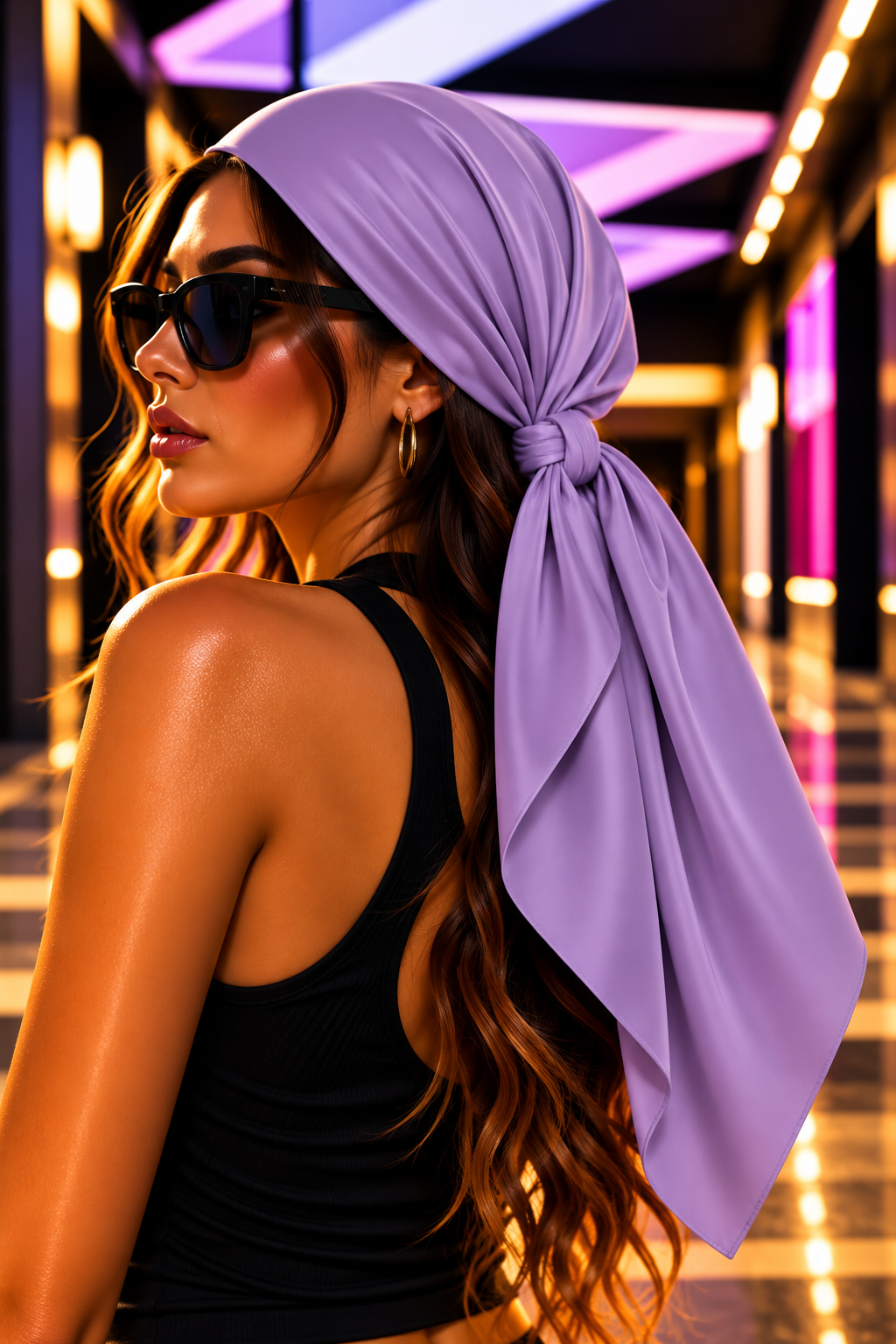 FIRST PRESS - HUMAN EDITION - BANDANA SCARF - Purple Petal