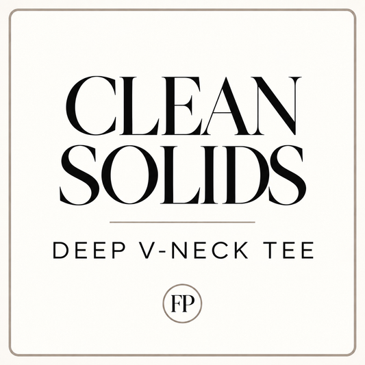 FIRST PRESS - HUMAN EDITION - WOMEN'S DEEP V-NECK TEE - "Clean Solids"