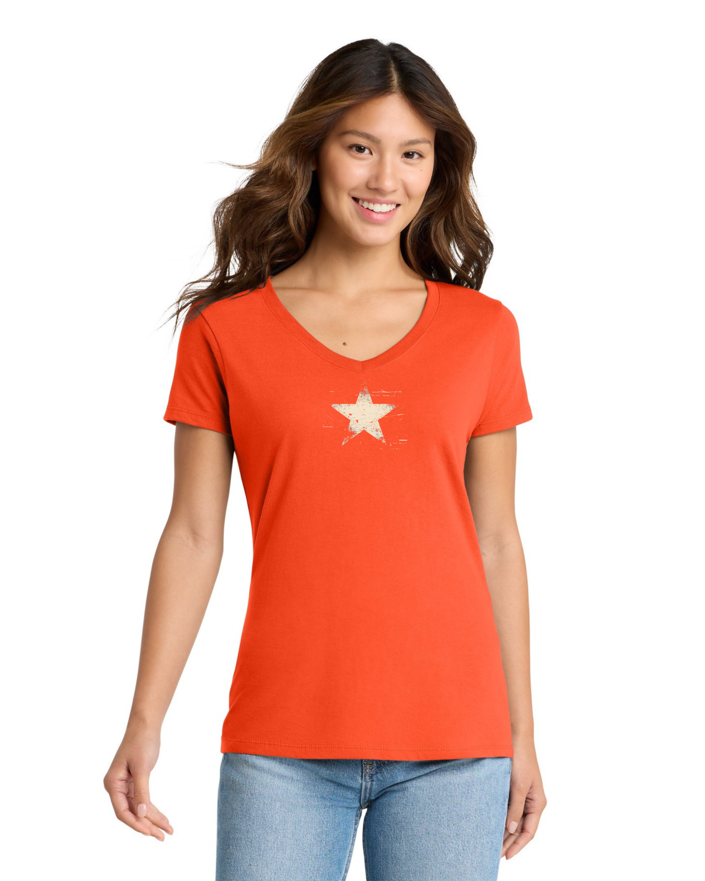 FIRST PRESS - HUMAN EDITION - WOMEN'S V-NECK TEE - "Analog Star"