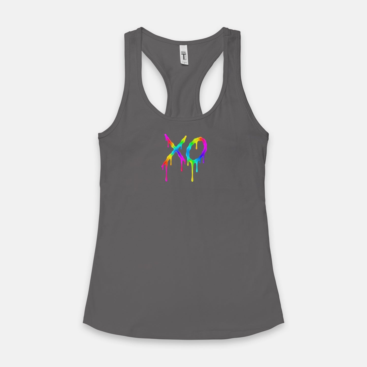 FIRST PRESS - HUMAN EDITION - WOMEN'S RACERBACK TANK TOP - "Neon XO"