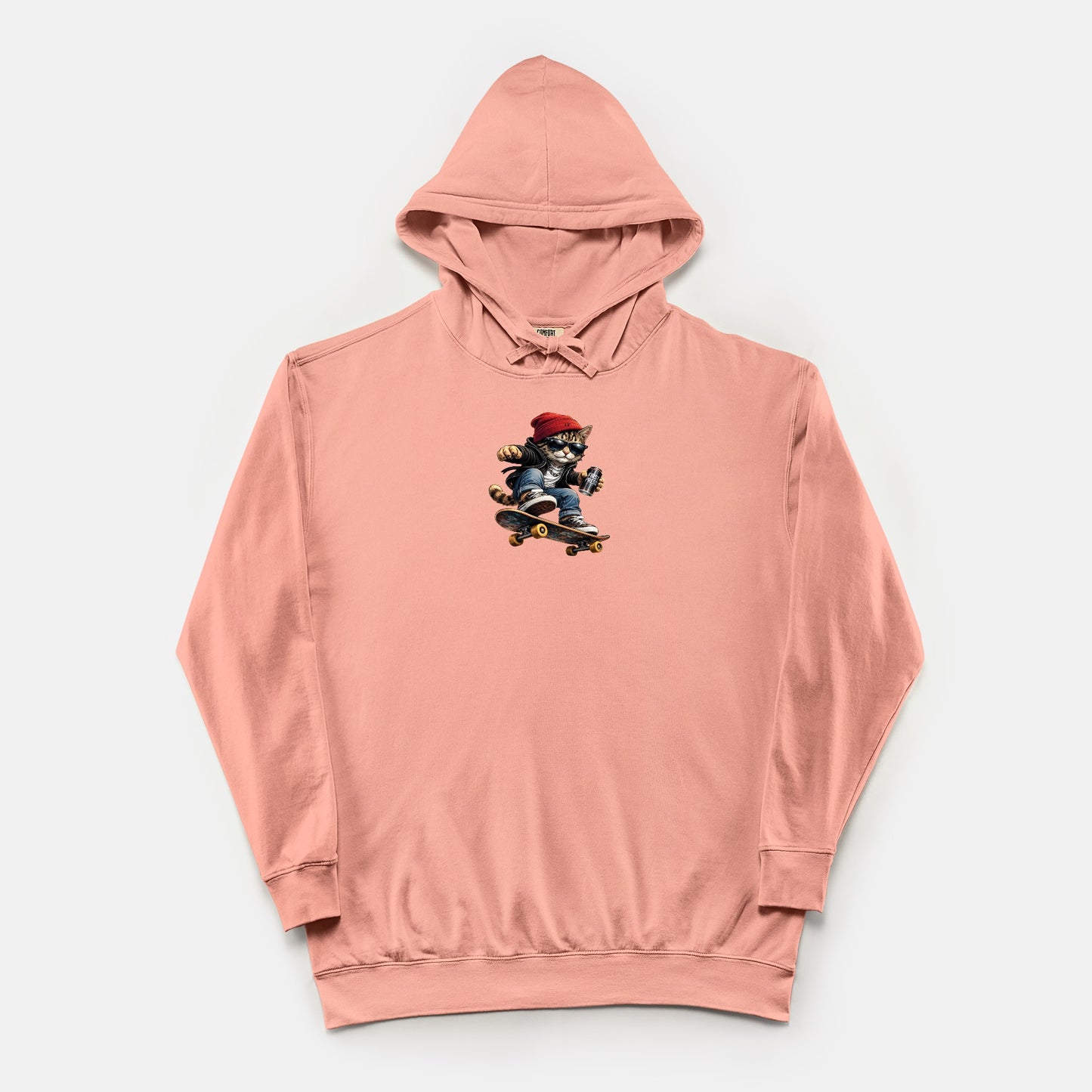 FIRST PRESS - HUMAN EDITION - UNISEX LIGHTWEIGHT HOODED SWEATSHIRT - "Street Cat"