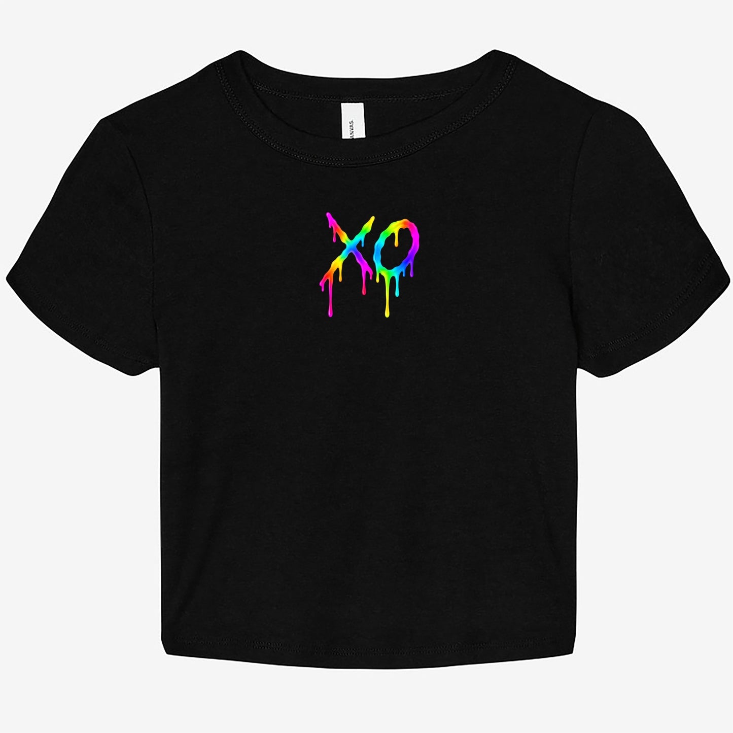 FIRST PRESS - HUMAN EDITION - WOMEN'S MICRO RIB BABY TEE - "Neon XO"