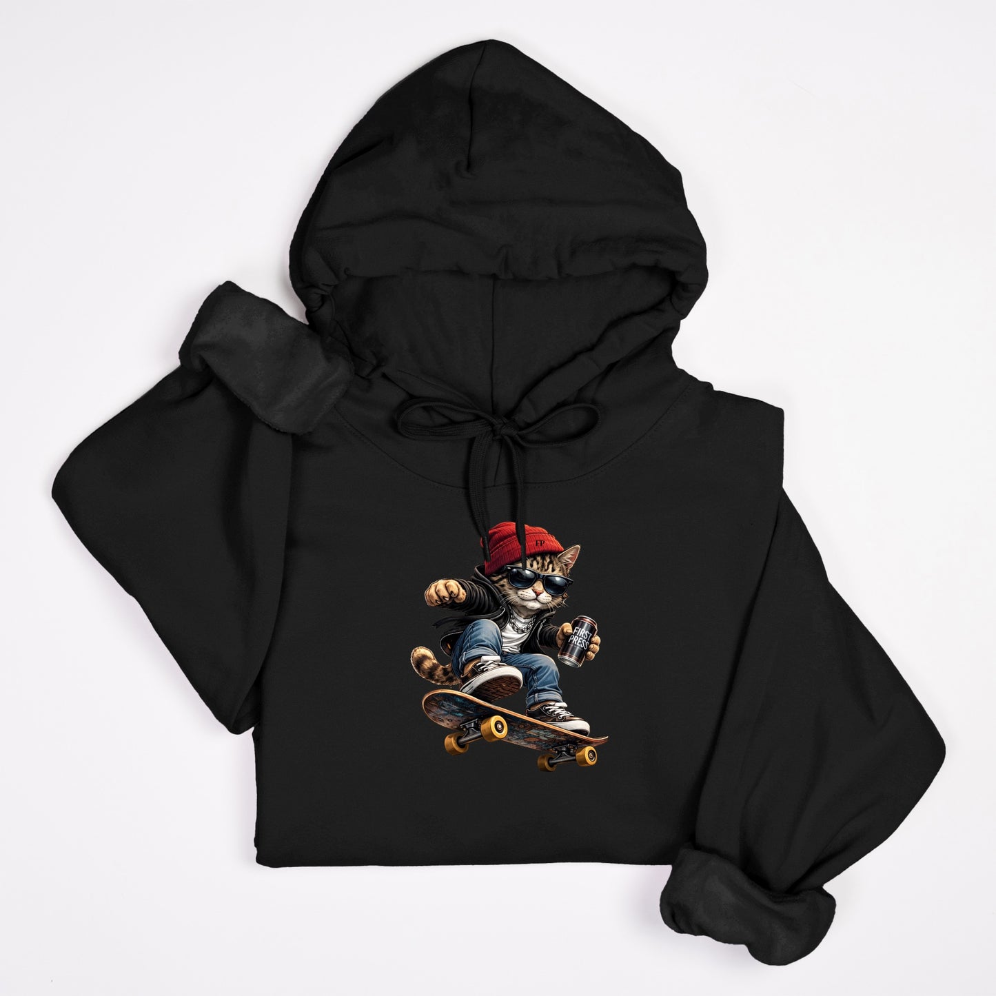 FIRST PRESS - HUMAN EDITION - UNISEX SWEATSHIRT HOODIE - "Street Cat"