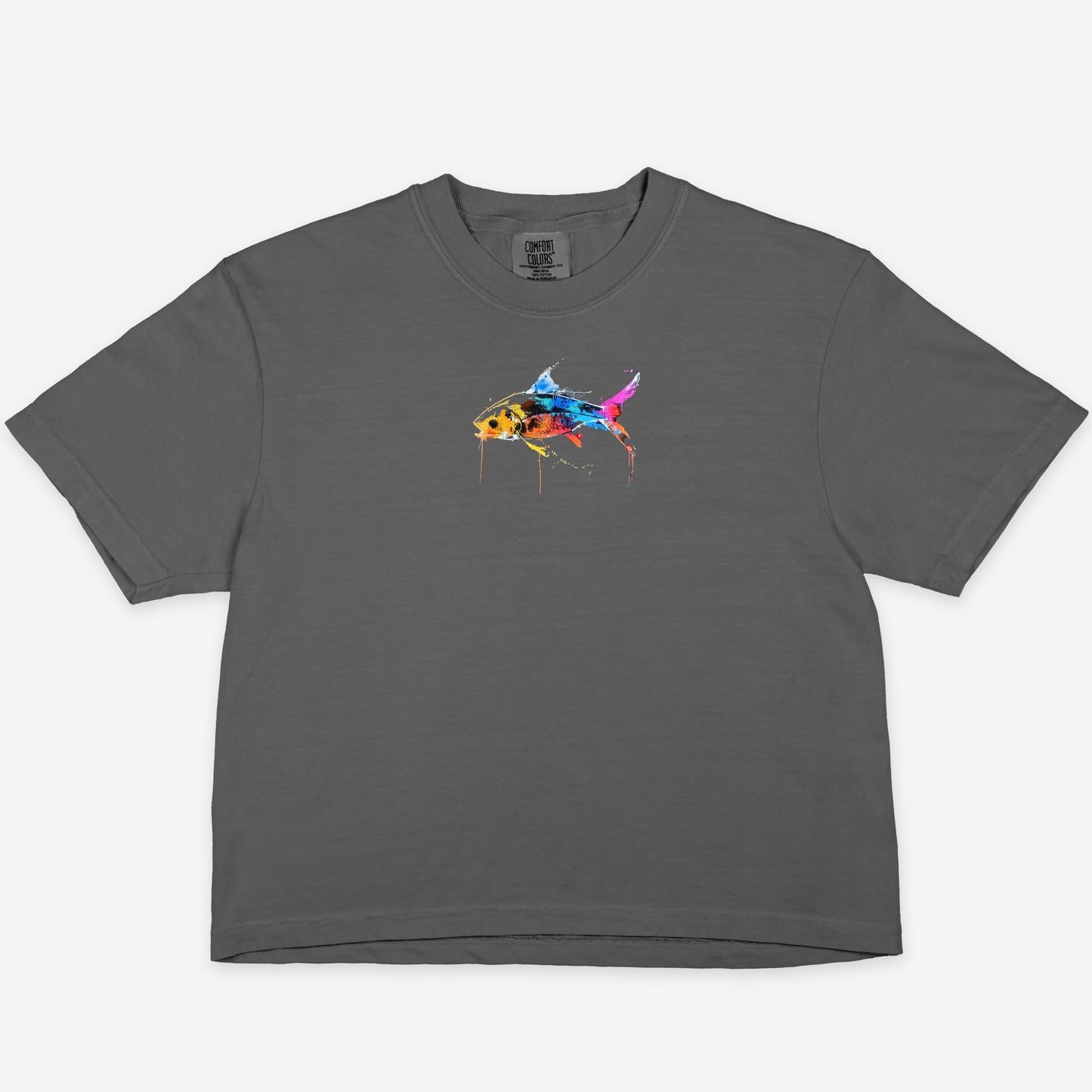 FIRST PRESS - HUMAN EDITION - WOMEN'S CROPPED BOXY TEE - "Wild Current"