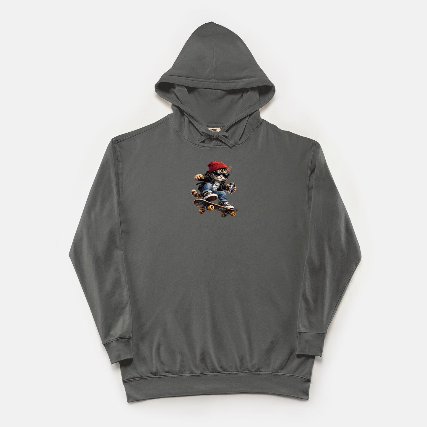 FIRST PRESS - HUMAN EDITION - UNISEX LIGHTWEIGHT HOODED SWEATSHIRT - "Street Cat"