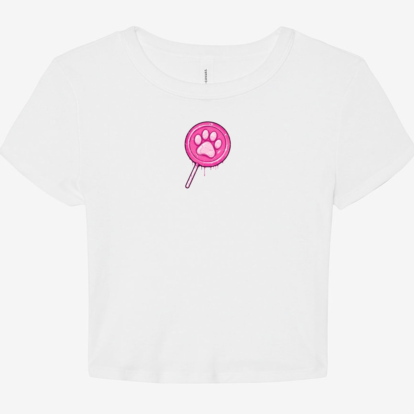 FIRST PRESS - HUMAN EDITION - WOMEN'S MICRO RIB BABY TEE - "Lollipop Paw"