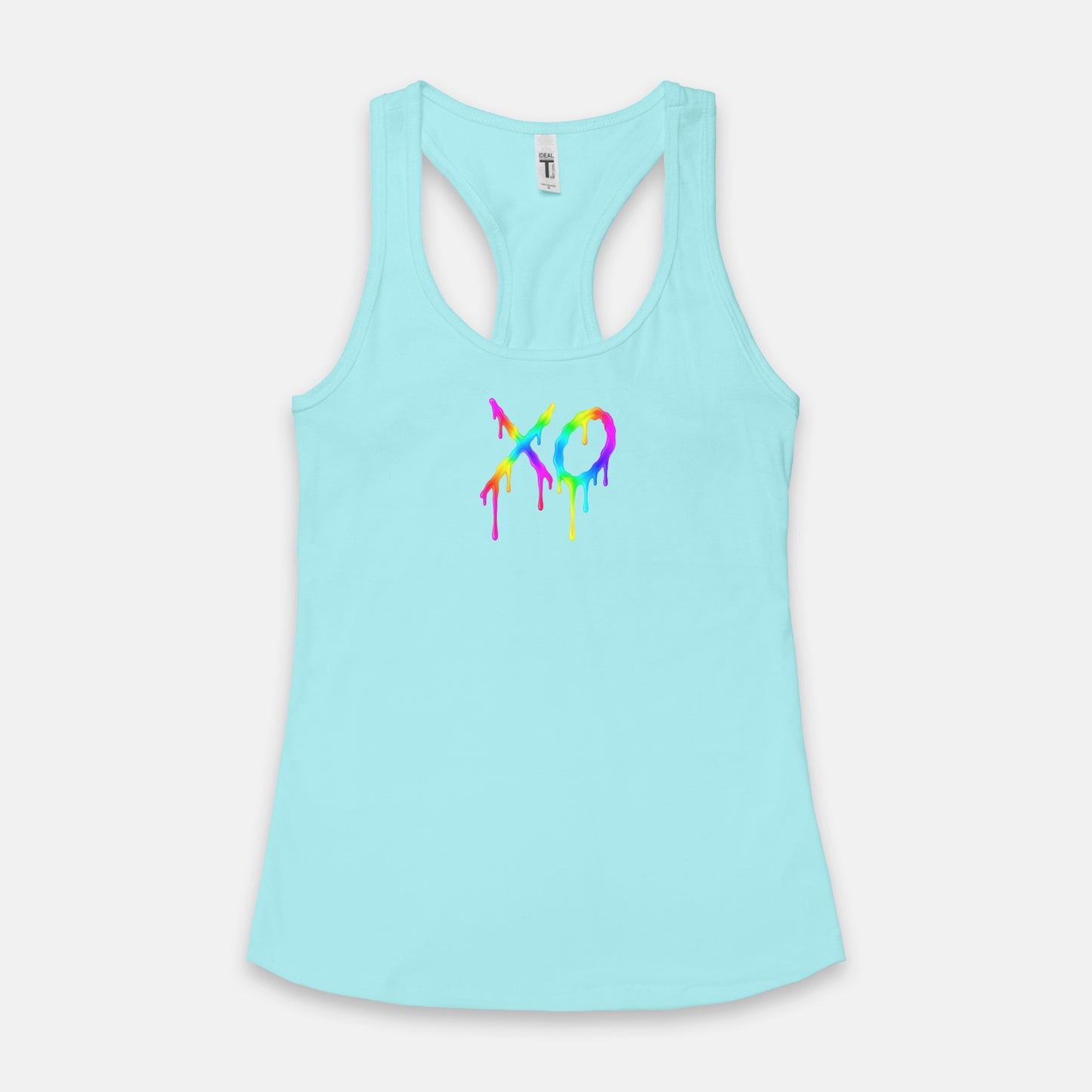 FIRST PRESS - HUMAN EDITION - WOMEN'S RACERBACK TANK TOP - "Neon XO"