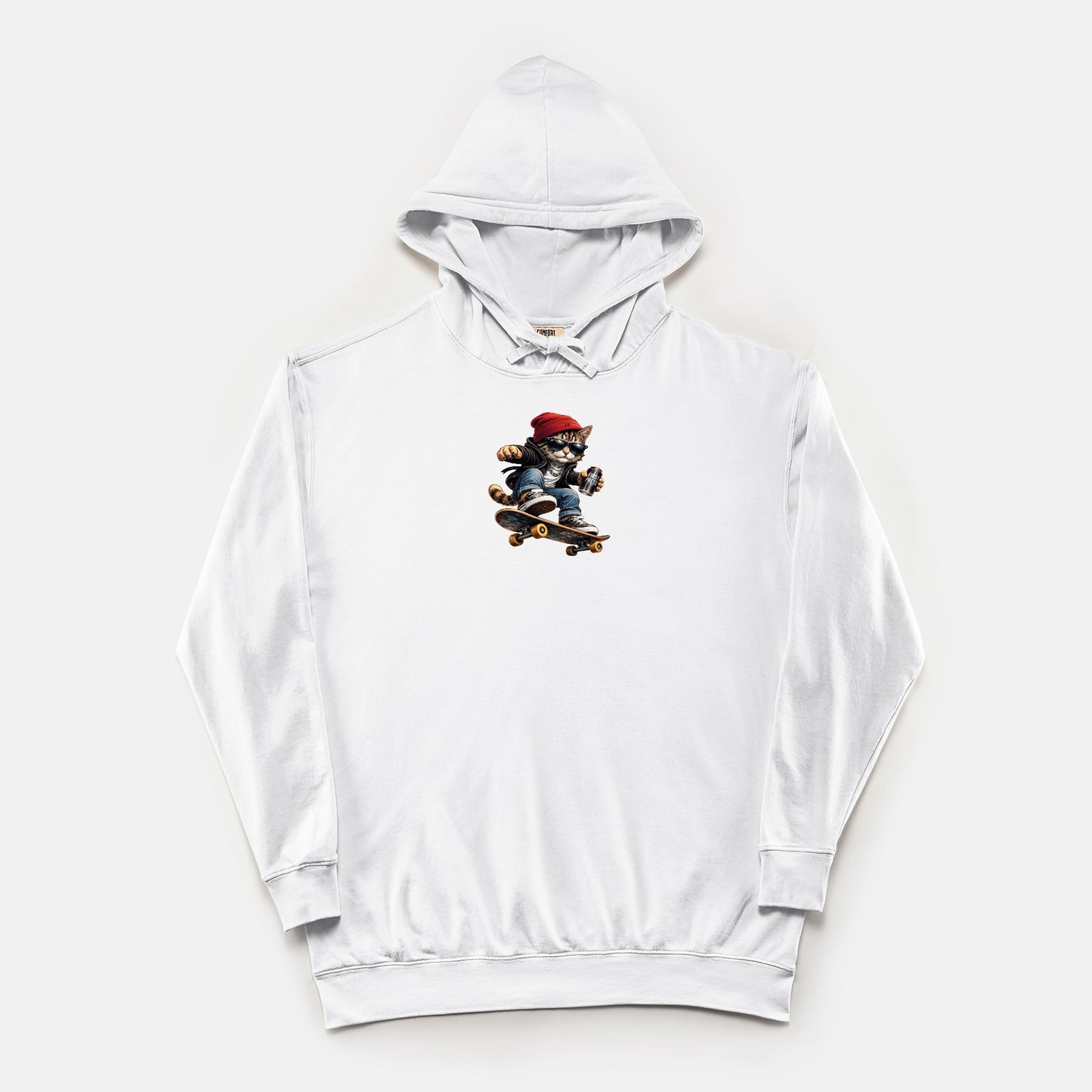 FIRST PRESS - HUMAN EDITION - UNISEX LIGHTWEIGHT HOODED SWEATSHIRT - "Street Cat"