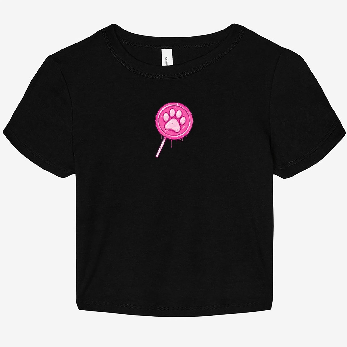 FIRST PRESS - HUMAN EDITION - WOMEN'S MICRO RIB BABY TEE - "Lollipop Paw"