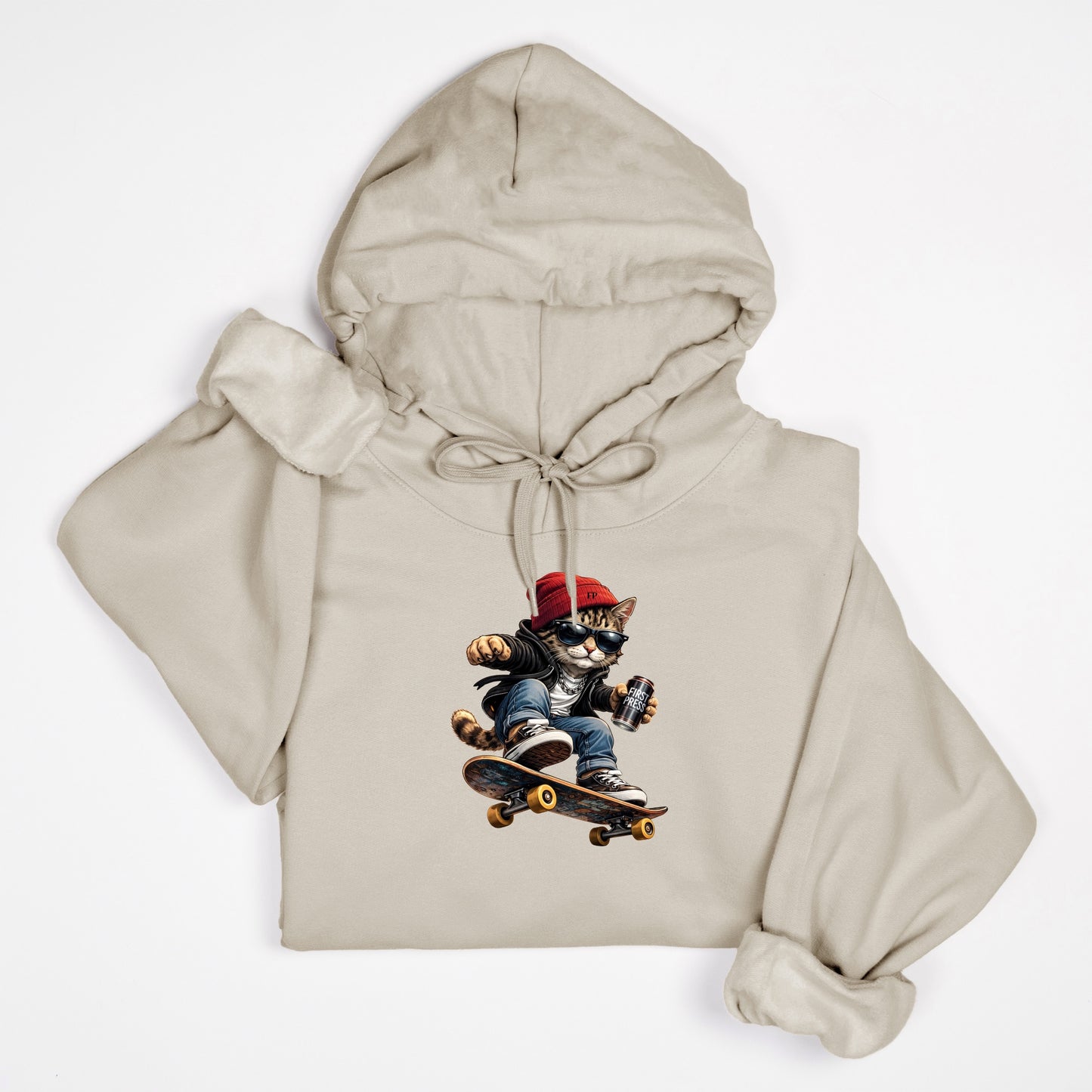 FIRST PRESS - HUMAN EDITION - UNISEX SWEATSHIRT HOODIE - "Street Cat"